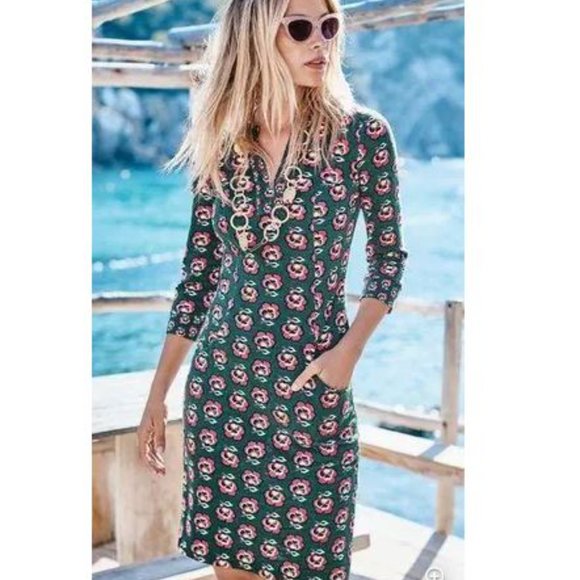 Boden Dresses & Skirts - Boden Stephanie Jersey Dress 100% Cotton Floral Stretchy US 8R   - E1027